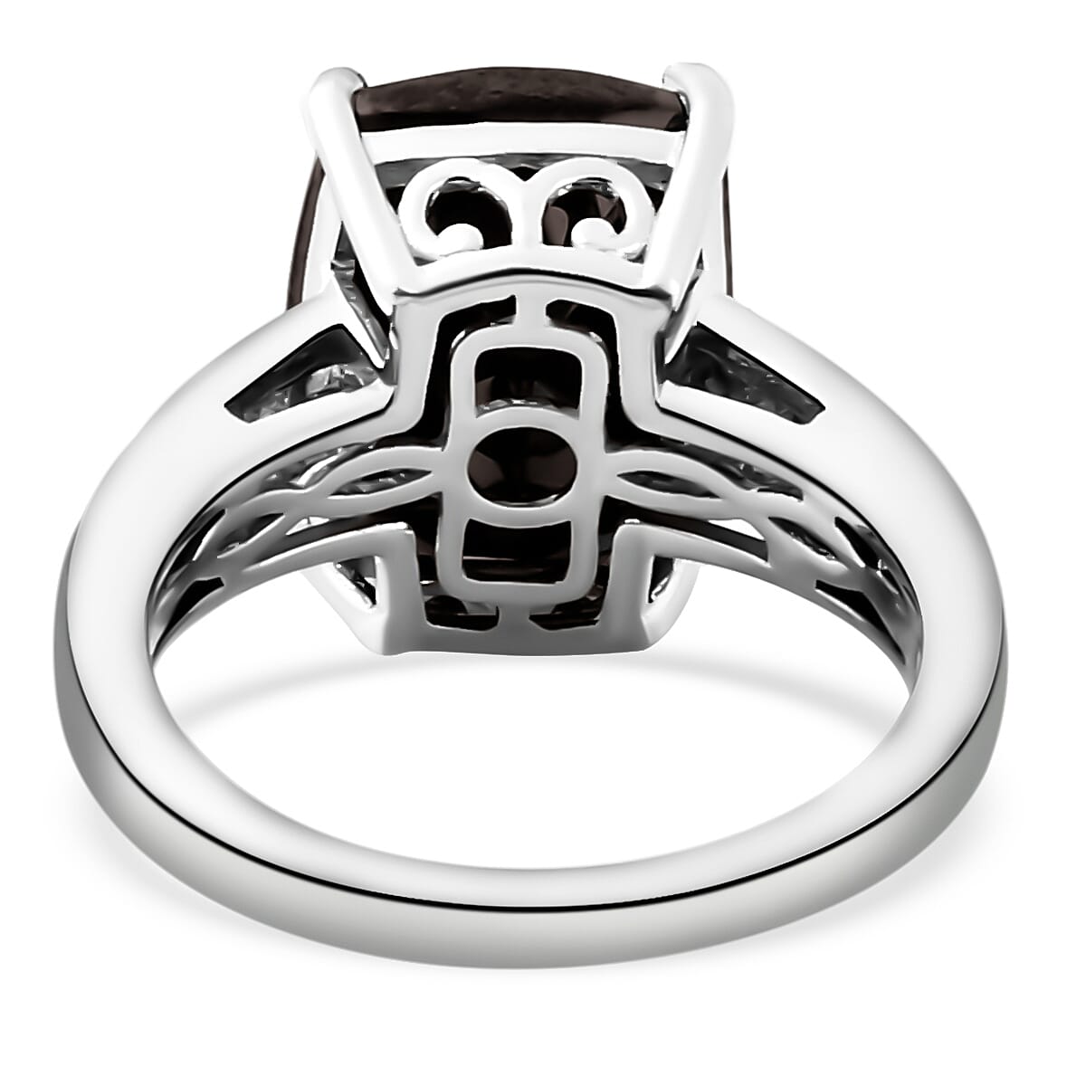 Elite Shungite and Diamond Ring in Platinum Overlay Sterling Silver 3.33 Ct.