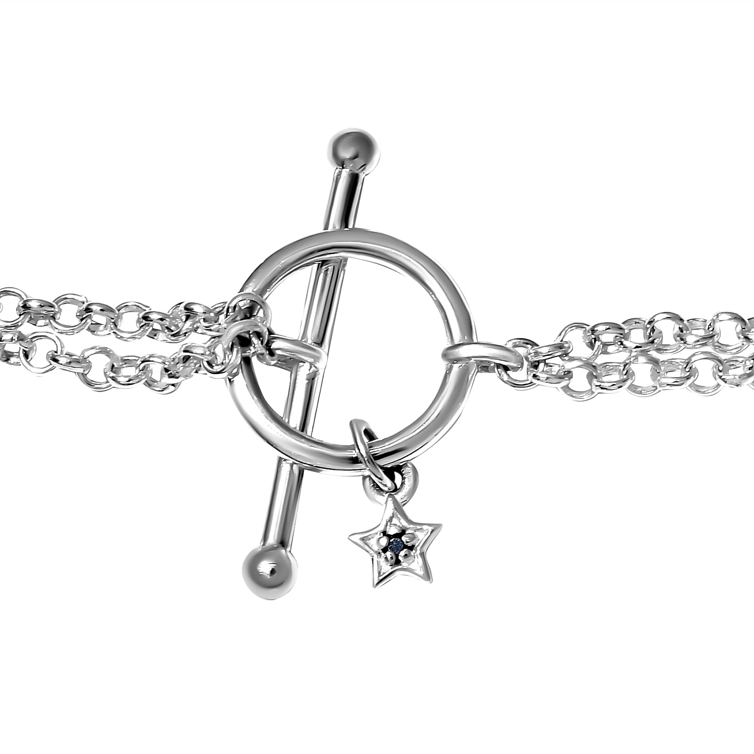 GP Roman Coin Collection - Amethyst and Kanchanaburi Blue Sapphire Necklace (Size - 18) With T-Bar Clasp in Sterling Silver 3.66 Ct, Silver Wt. 16.08 Gms