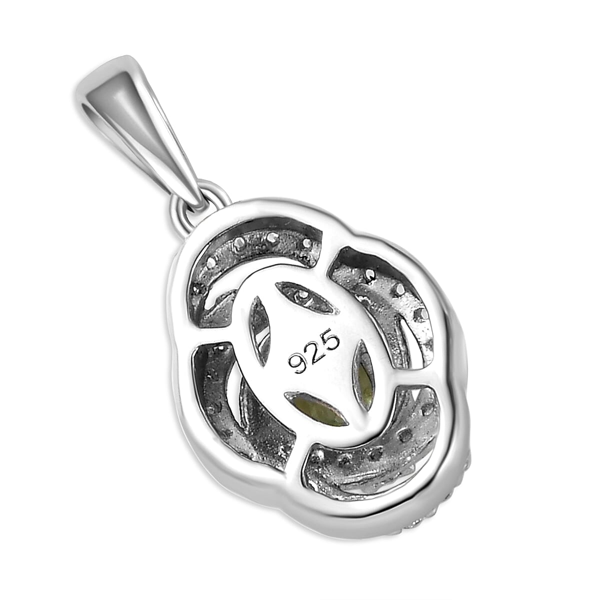 Demantoid Garnet and Natural Cambodian Zircon Pendant in Sterling Silver