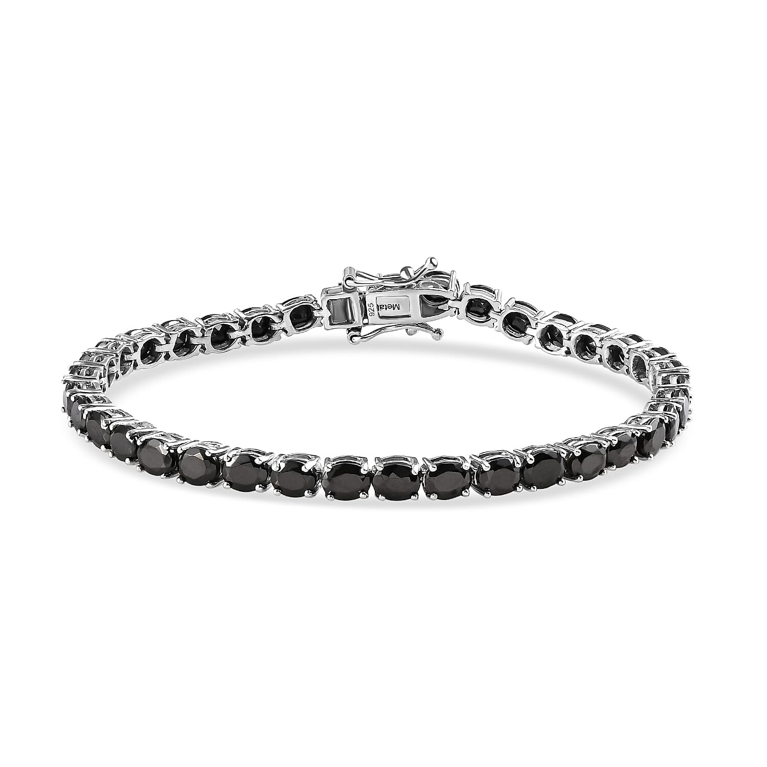 Elite Shungite Bracelet (Size - 8) in Platinum Overlay Sterling Silver, Silver Wt 8.50 Gms.