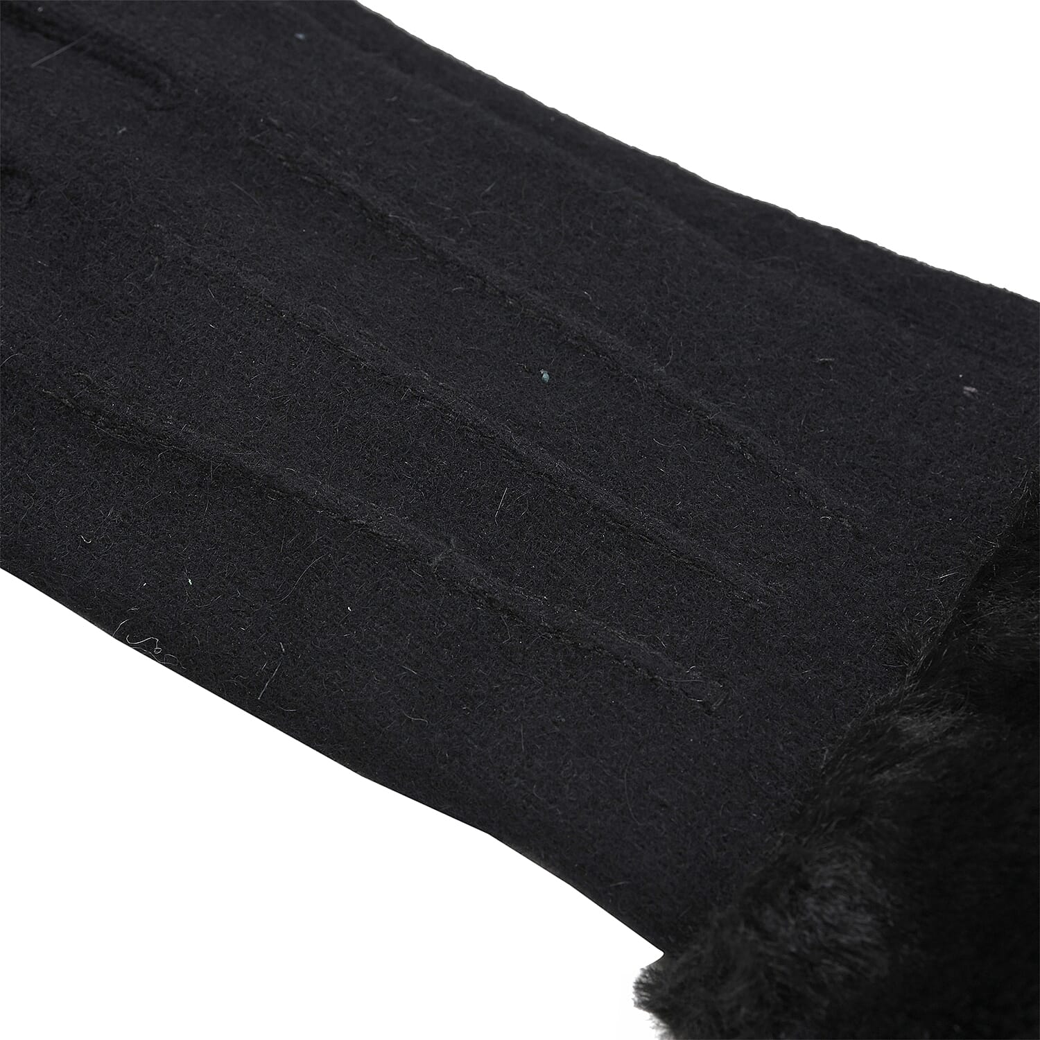 Cashmere Faux Fur Gloves Black