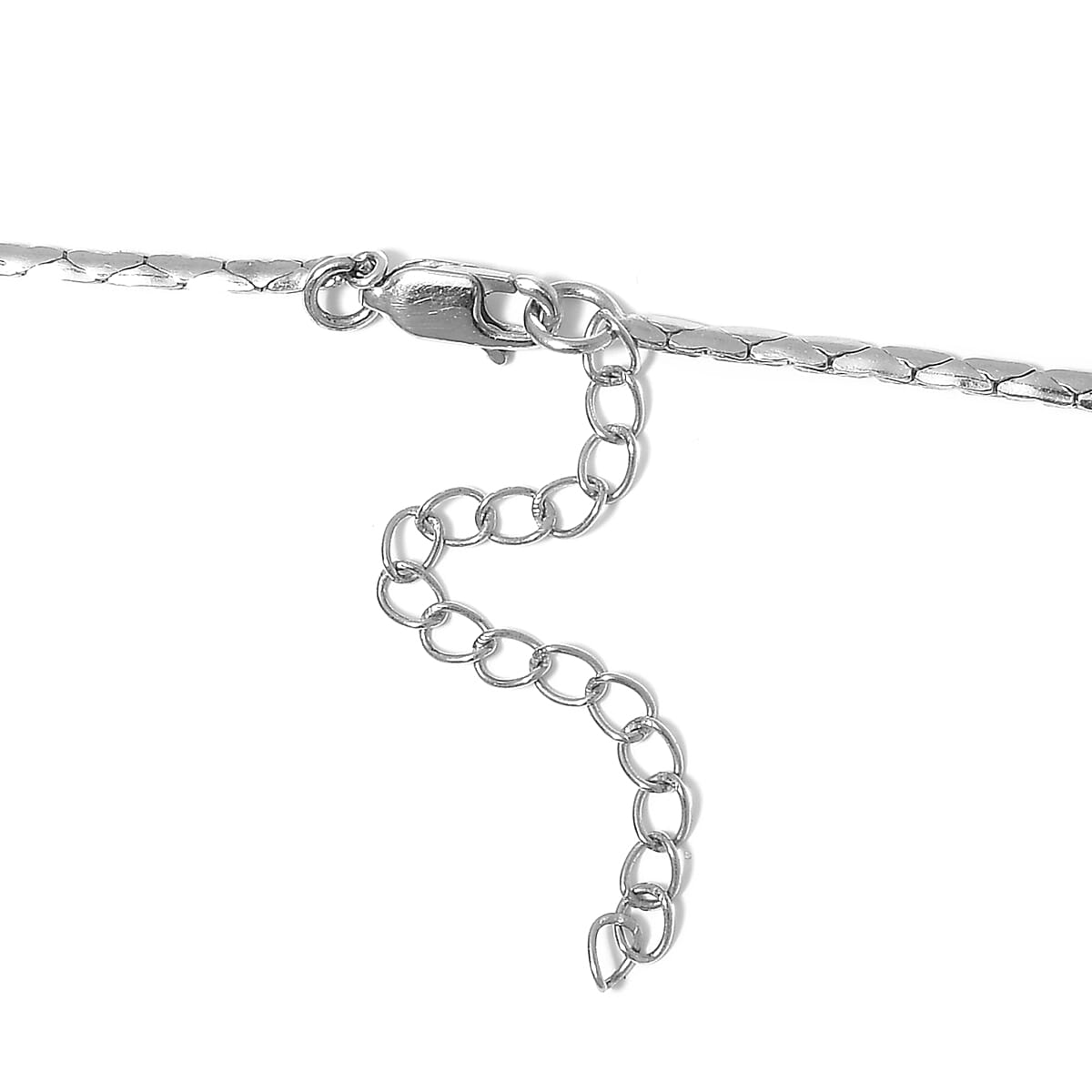 Polki Diamond Station Necklace (Size 18 with 2 inch Extender) in Sterling Silver 2.00 Ct, Silver wt. 8.63 Gms