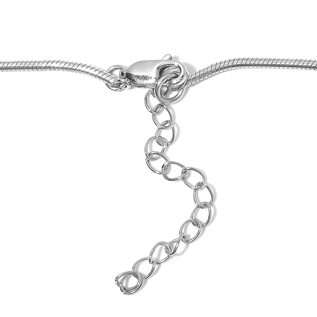 Polki Diamond Snake Station Necklace (Size 18 with 2 inch Extender) in Sterling Silver 2.00 Ct, Silver wt. 10.15 Gms