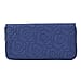 Rose Embossed Pattern Long Size Wallet with Zipper Closure  Blue