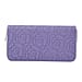 Rose Embossed Pattern Long Size Wallet with Zipper Closure  Light Peach