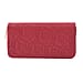 Rose Embossed Pattern Long Size Wallet with Zipper Closure  Light Peach