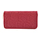 Rose Embossed Pattern Long Size Wallet with Zipper Closure  Light Peach
