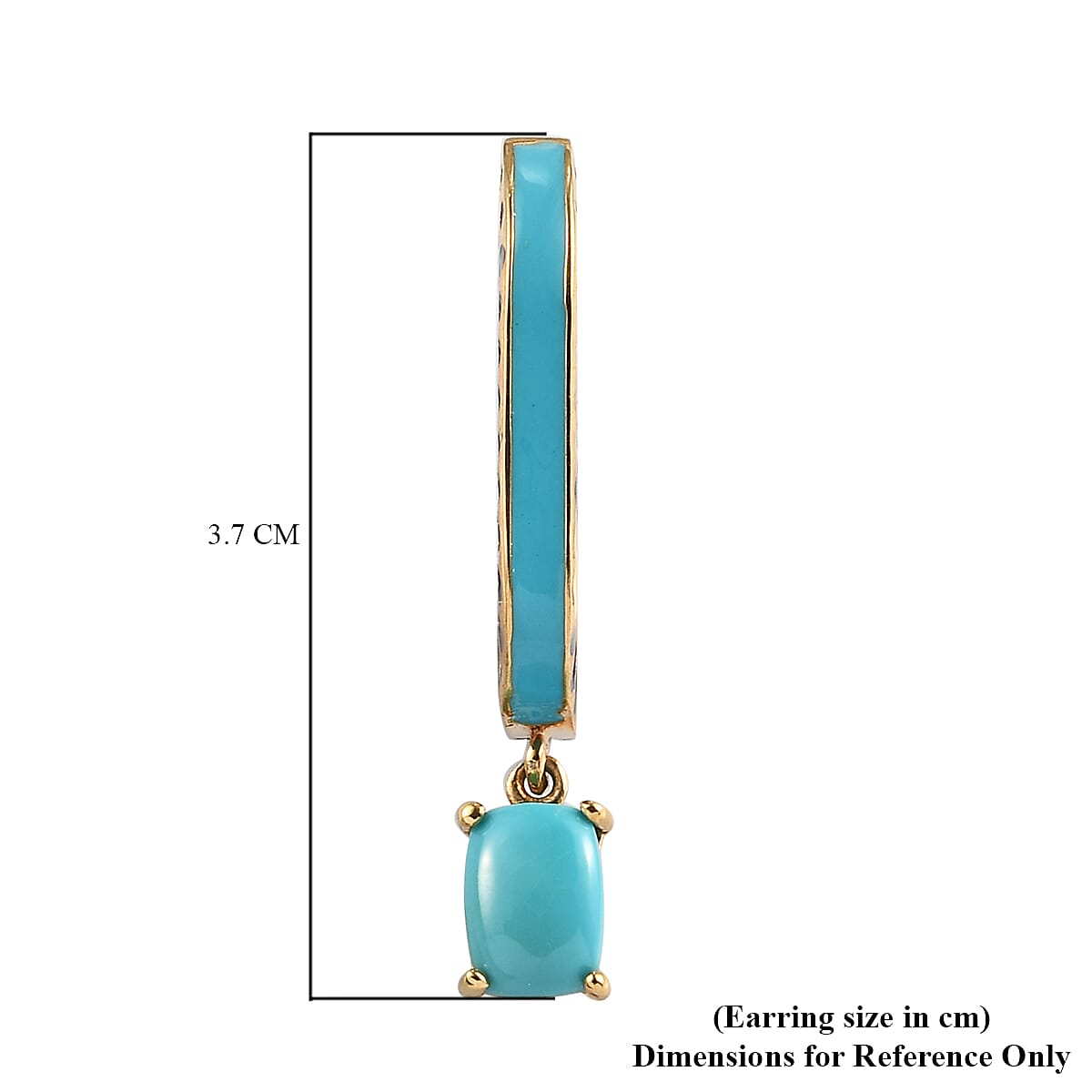 Arizona Sleeping Beauty Turquoise Earrings in Gold Overlay Sterling Silver 1.75 Ct,  Silver Wt. 6.2 Gms