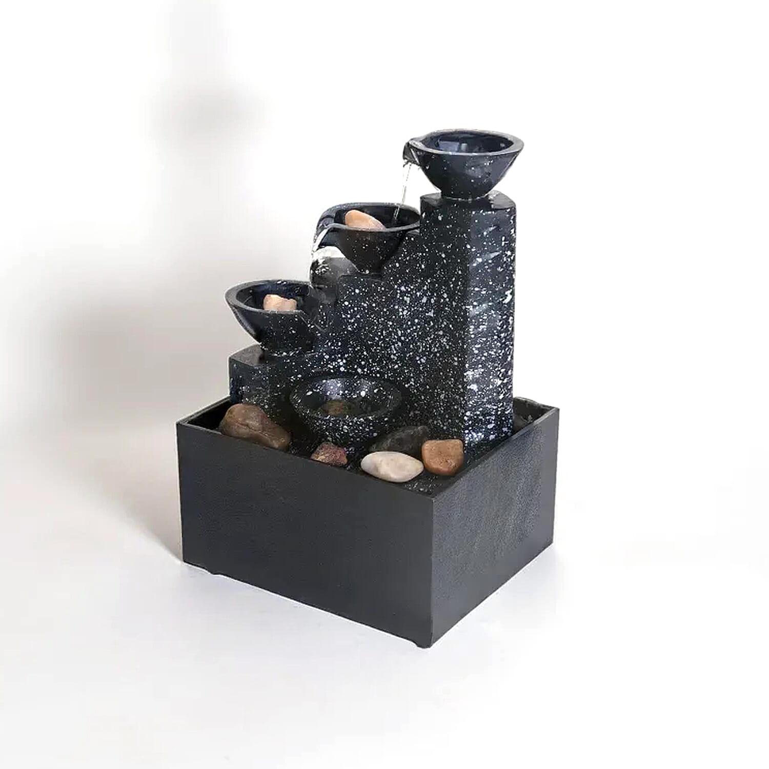 Four Cups Mini Water Fountain with LED Light (Size - 17x11x9cm)