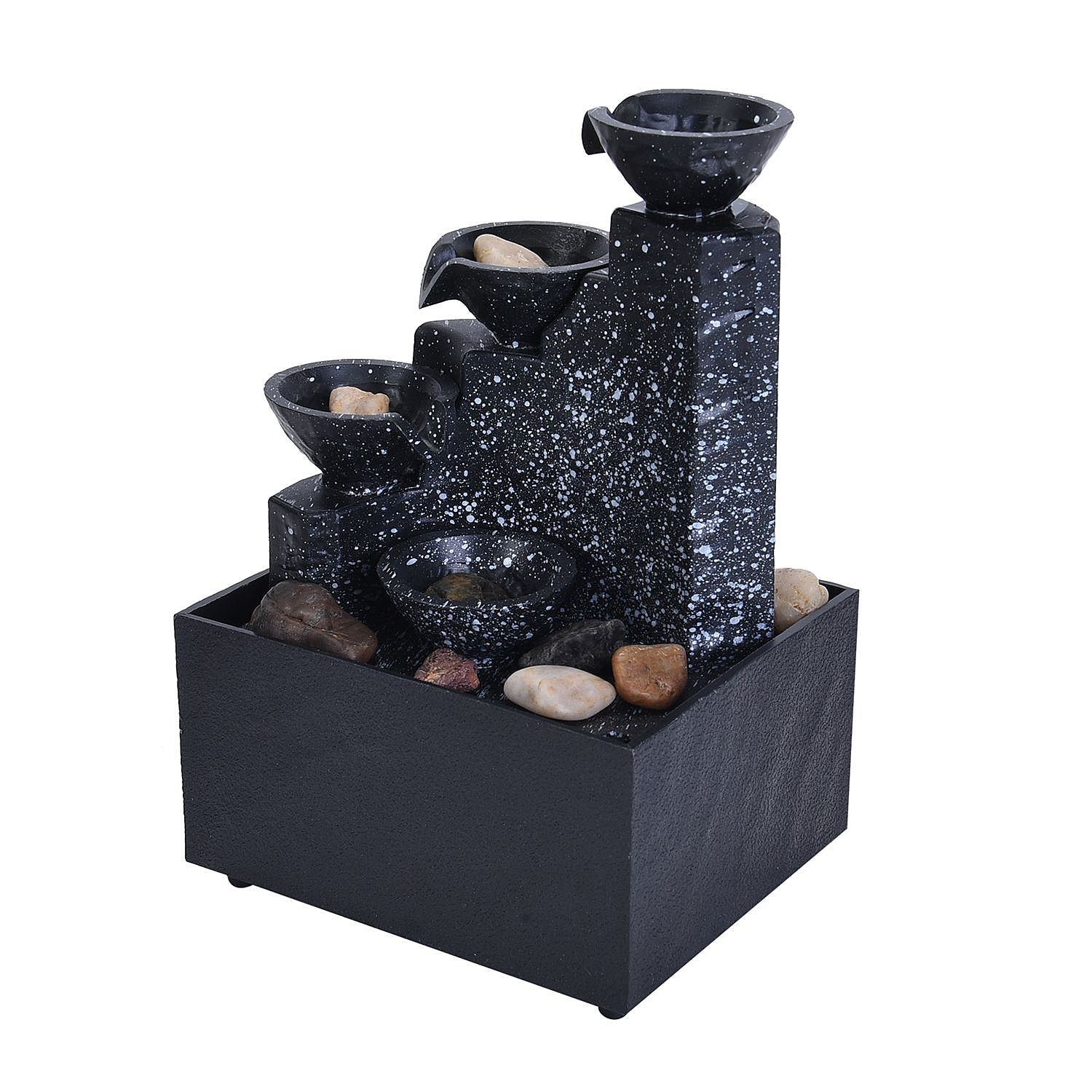 Super Find- Four Cups Mini Water Fountain with LED Light For Home Décor, Office and Living room