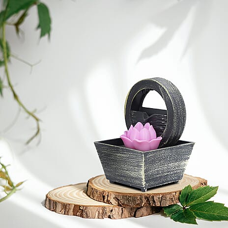 Lotus Water Fountain with LED Light (2 AA Battery, Not Included)