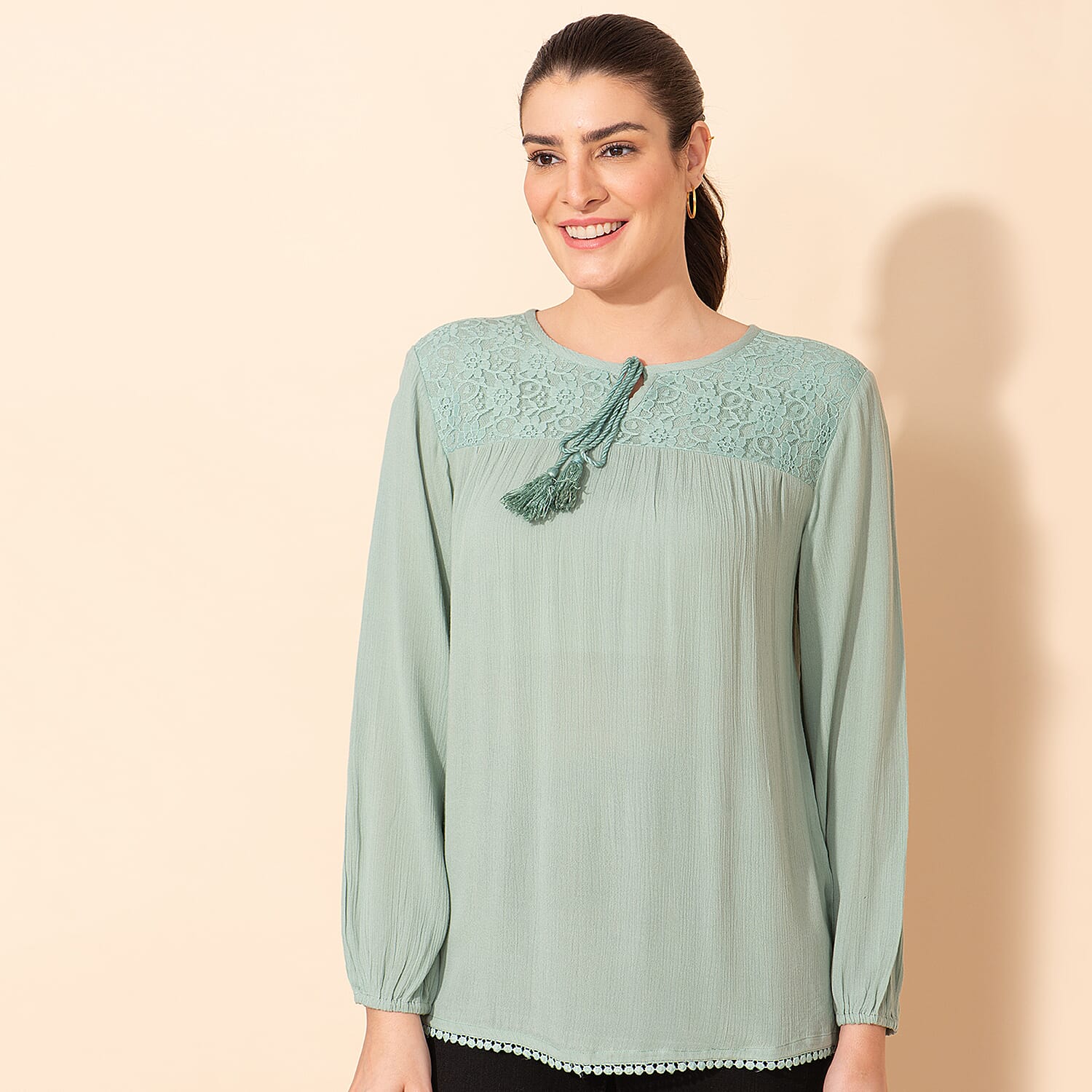 TAMSY Viscose Plain Top - Orange