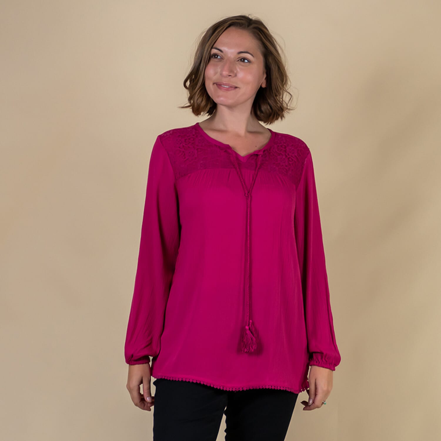 TAMSY Viscose Plain Top - Orange