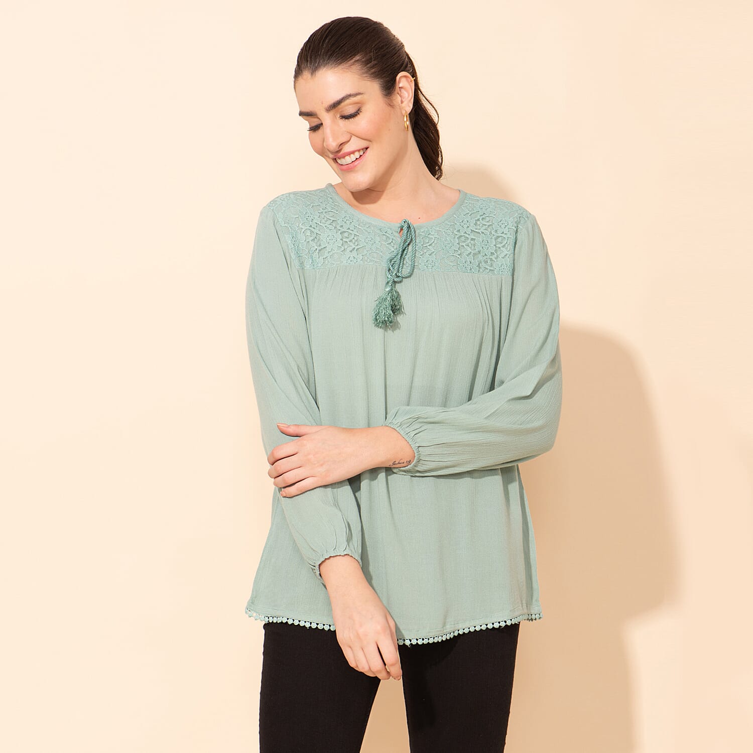 TAMSY 100% Viscose Plain Top (Size 12) - Mint