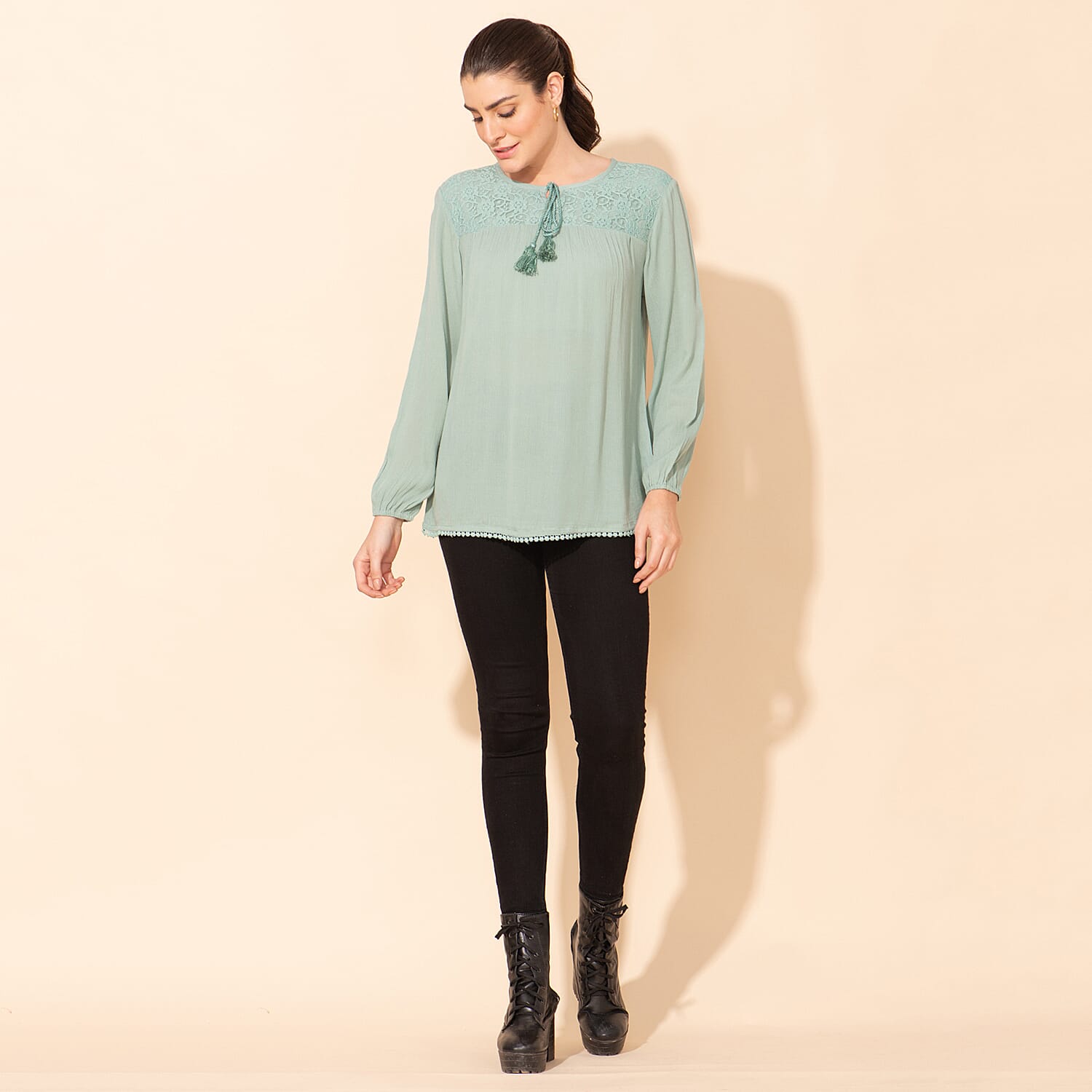 TAMSY 100% Viscose Plain Top (Size 12) - Mint