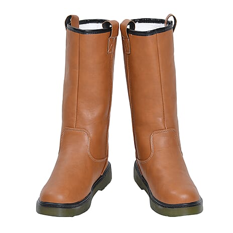 Faux Fur Lined Winter Boot (Size 6) - Brown
