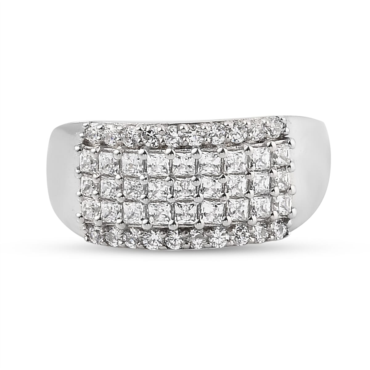 Lustro Stella Sterling Silver Ring Made with Finest CZ 1.62 Ct.