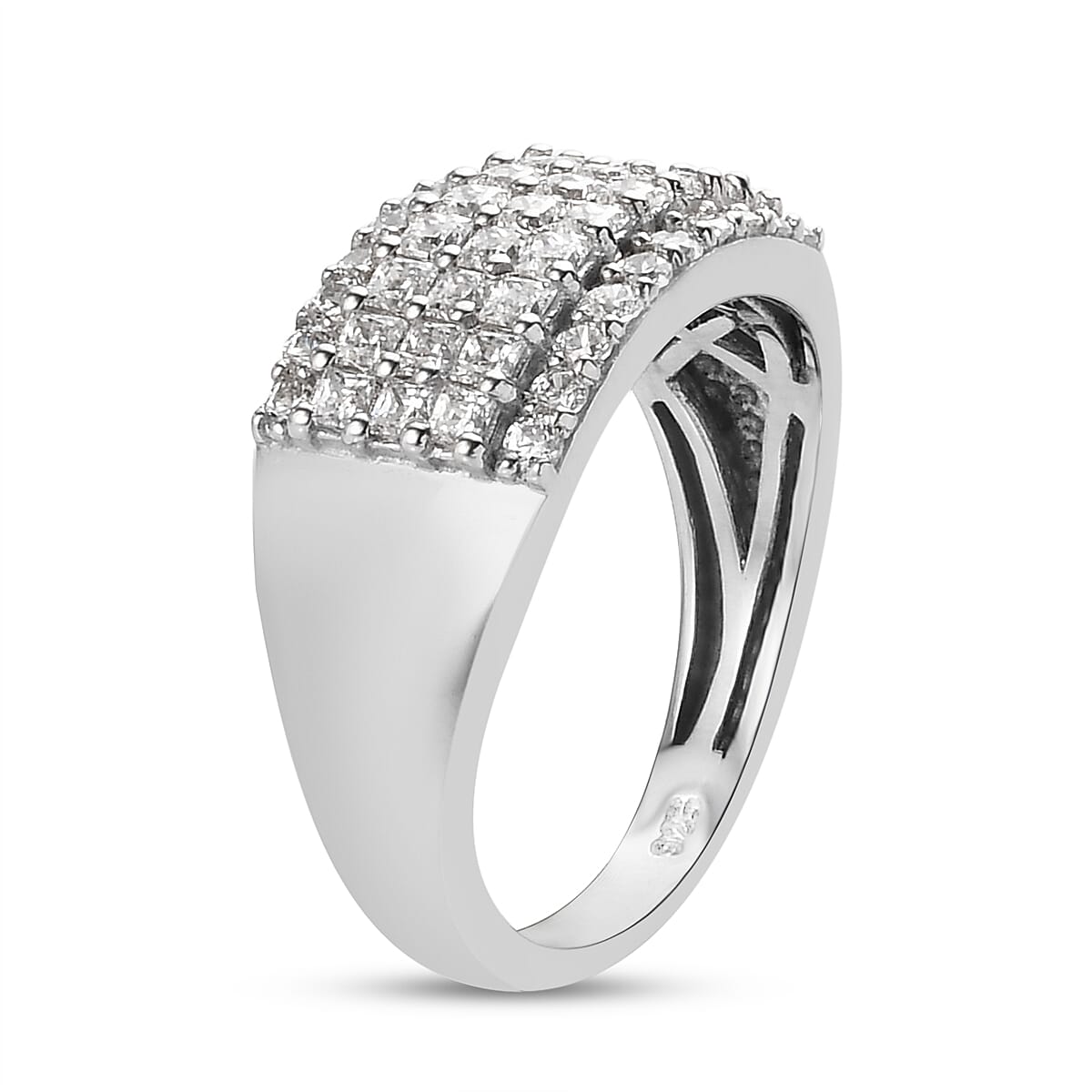 Lustro Stella Sterling Silver Ring Made with Finest CZ 1.62 Ct.
