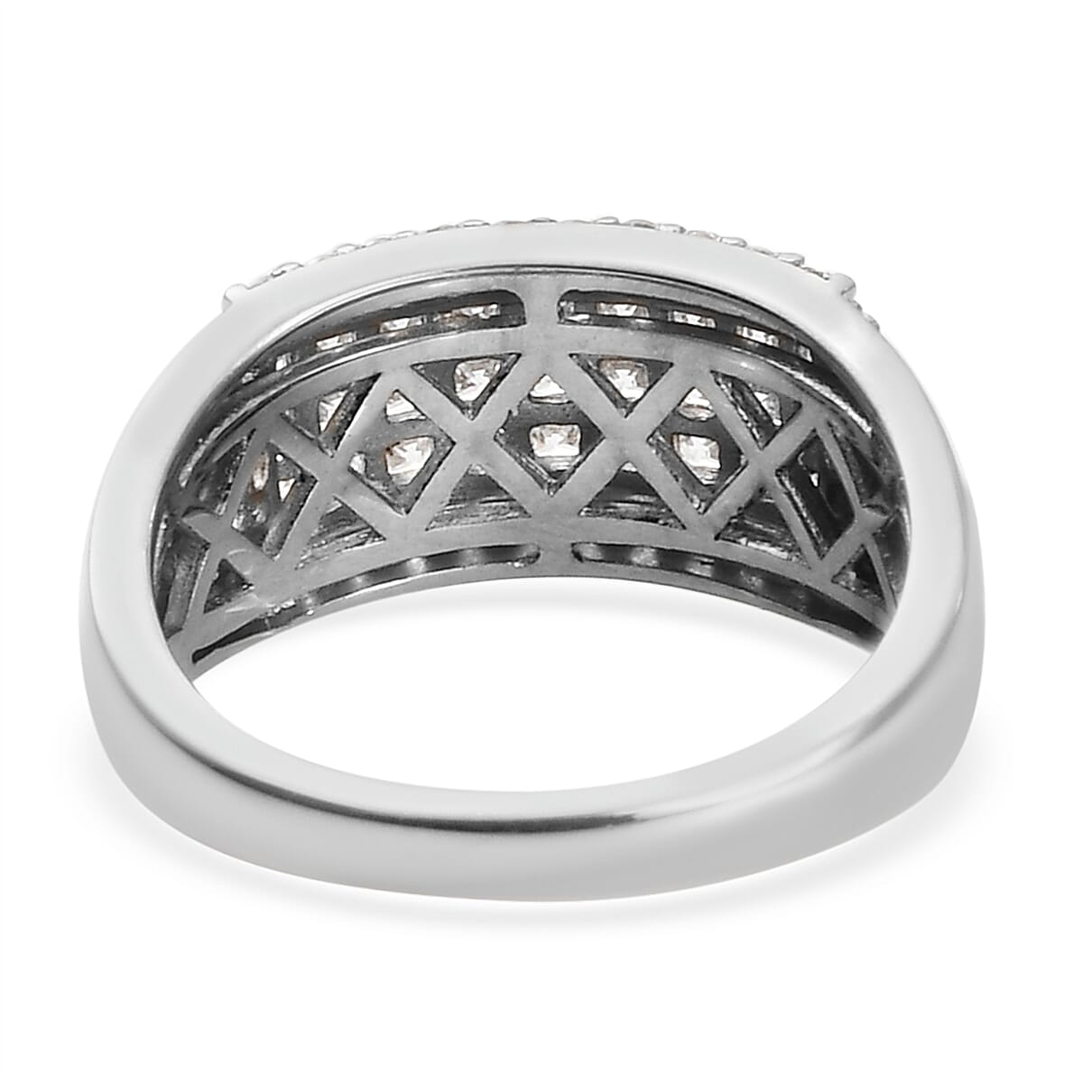 Lustro Stella Sterling Silver Ring Made with Finest CZ 1.62 Ct.