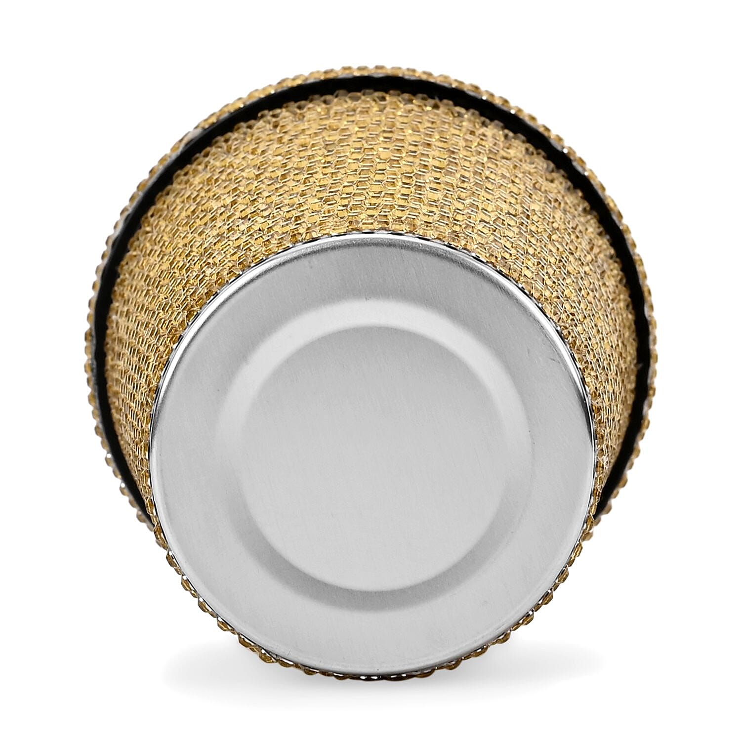 Crystal Encrusted Stainless Steel Insulated Cup with Straw & Lid (Capacity 18oz) - Champagne