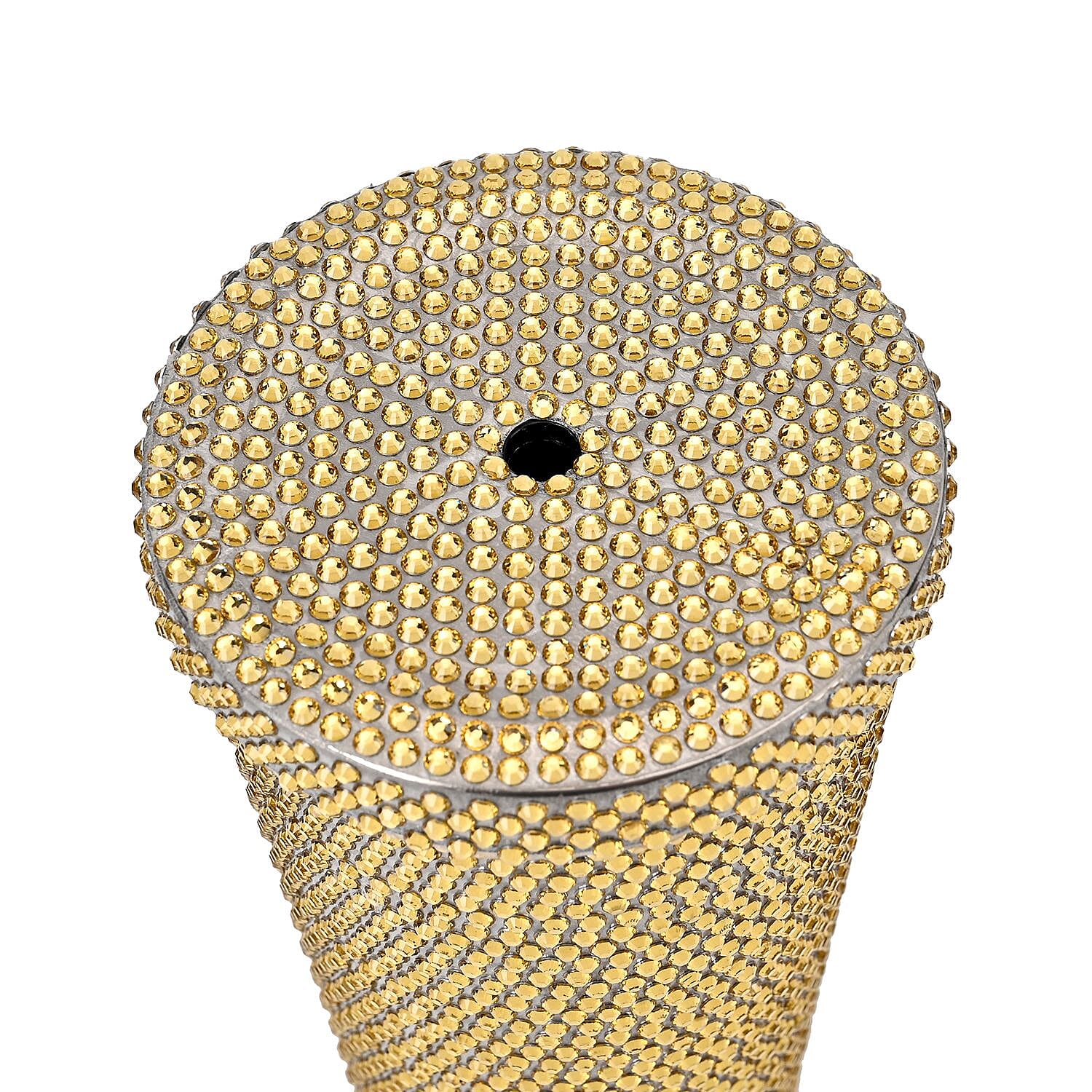 Crystal Encrusted Stainless Steel Insulated Cup with Straw & Lid (Capacity 18oz) - Champagne