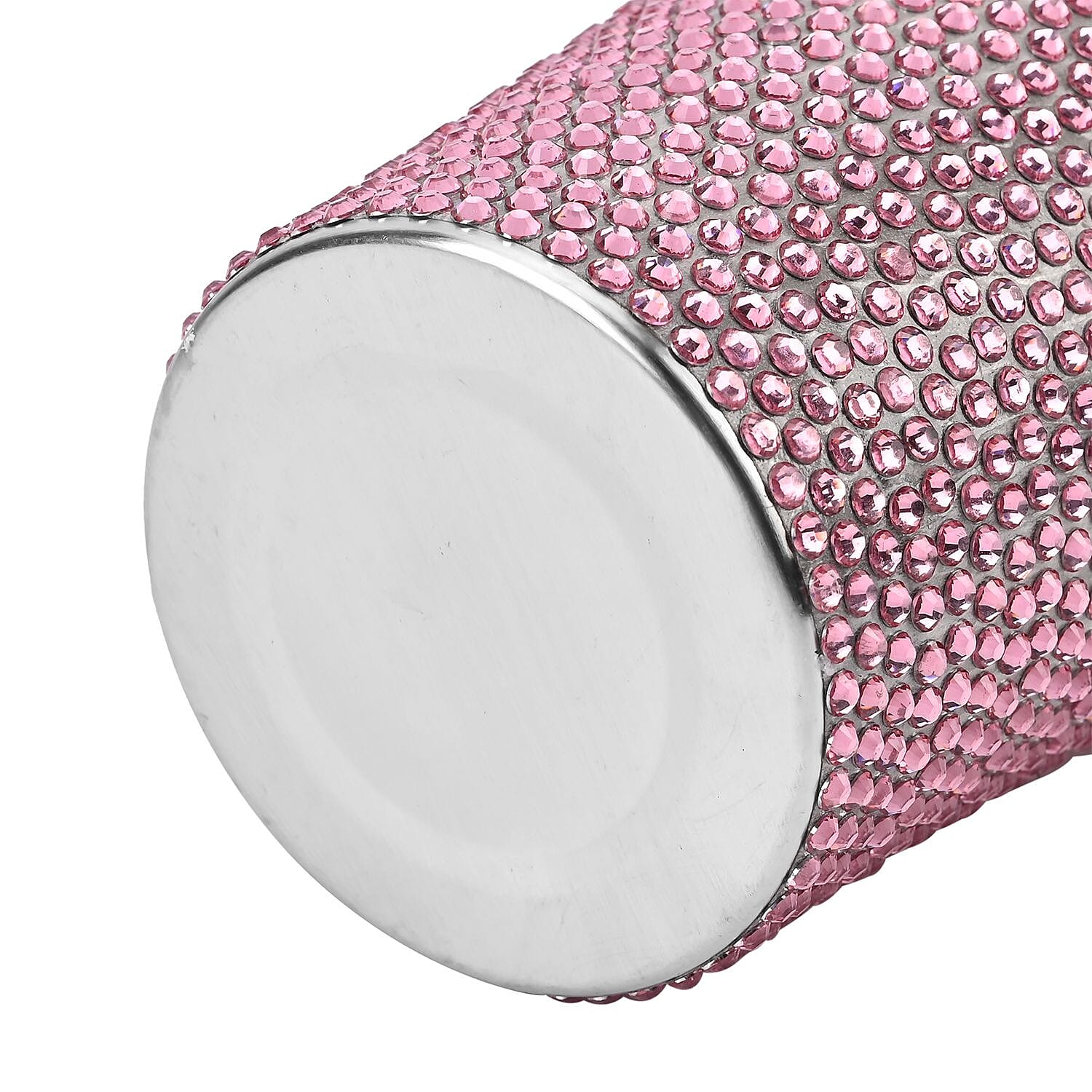 Crystal Encrusted Stainless Steel Insulated Cup with Straw & Lid (Capacity 18oz) - Pink