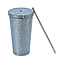 Crystal Encrusted Stainless Steel Insulated Cup with Straw & Lid (Capacity 18oz) - AB