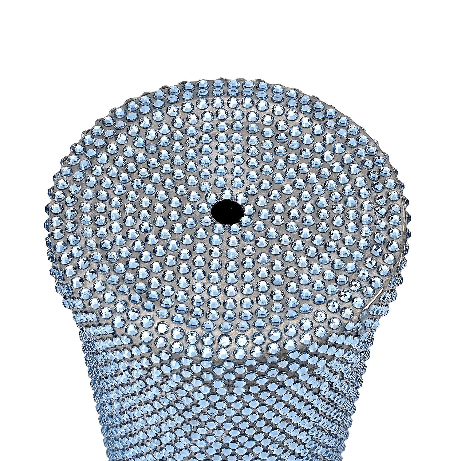 Crystal Encrusted Stainless Steel Insulated Cup with Straw & Lid (Capacity 18oz) - Blue