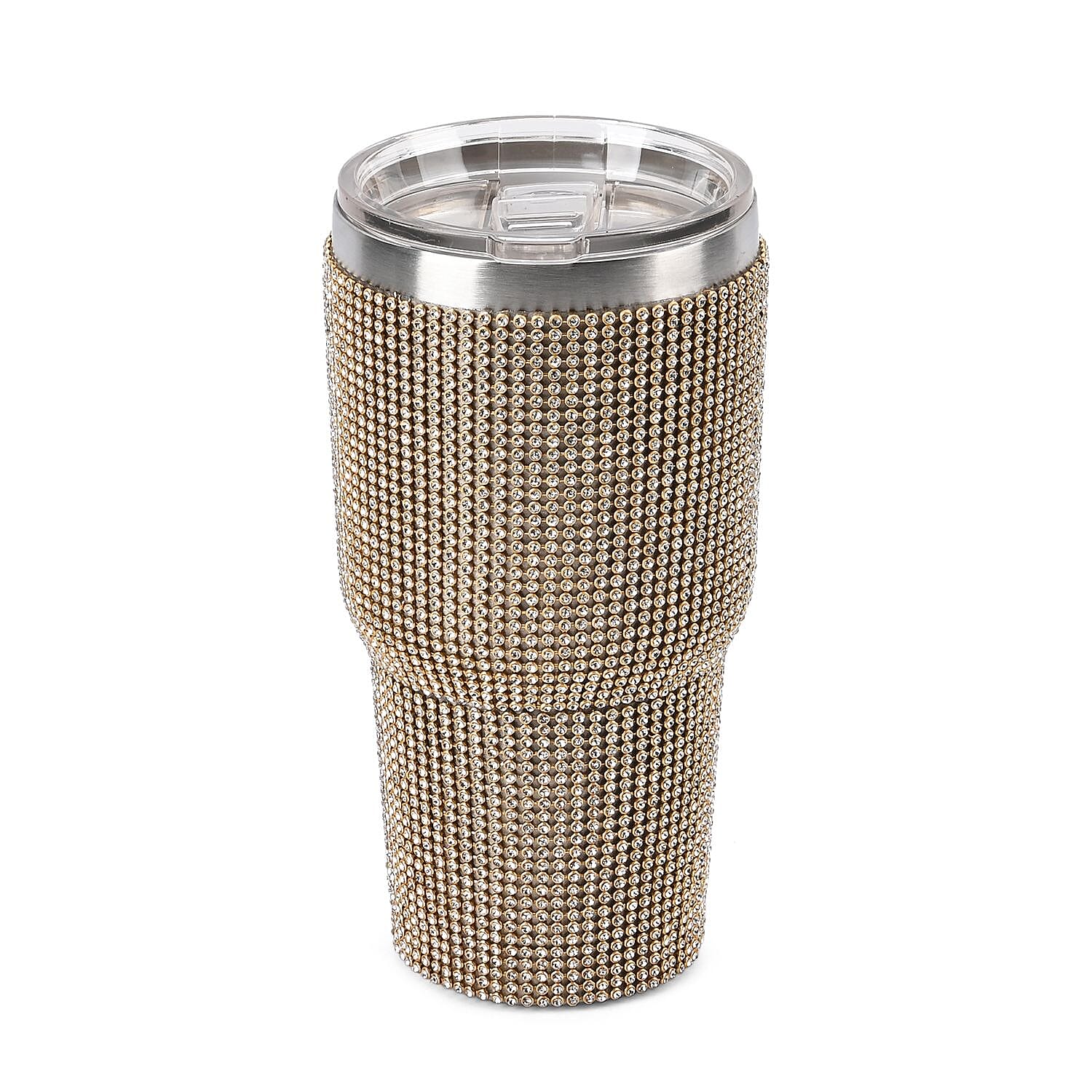 Crystal Studded Stainless Steel Mug (30oz) - Champagne