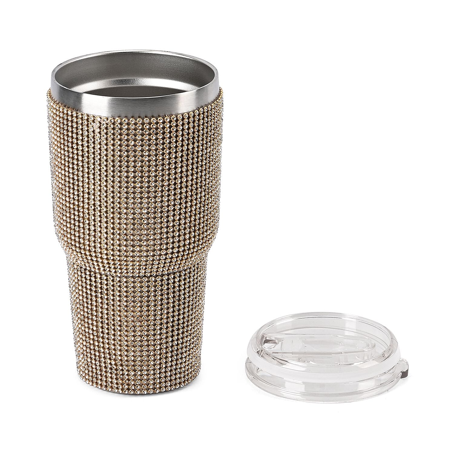 Crystal Studded Stainless Steel Mug (30oz) - Champagne