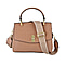 Genuine Leather Crocodile Embossed Crossbody Bag With 2 Strap - Tan