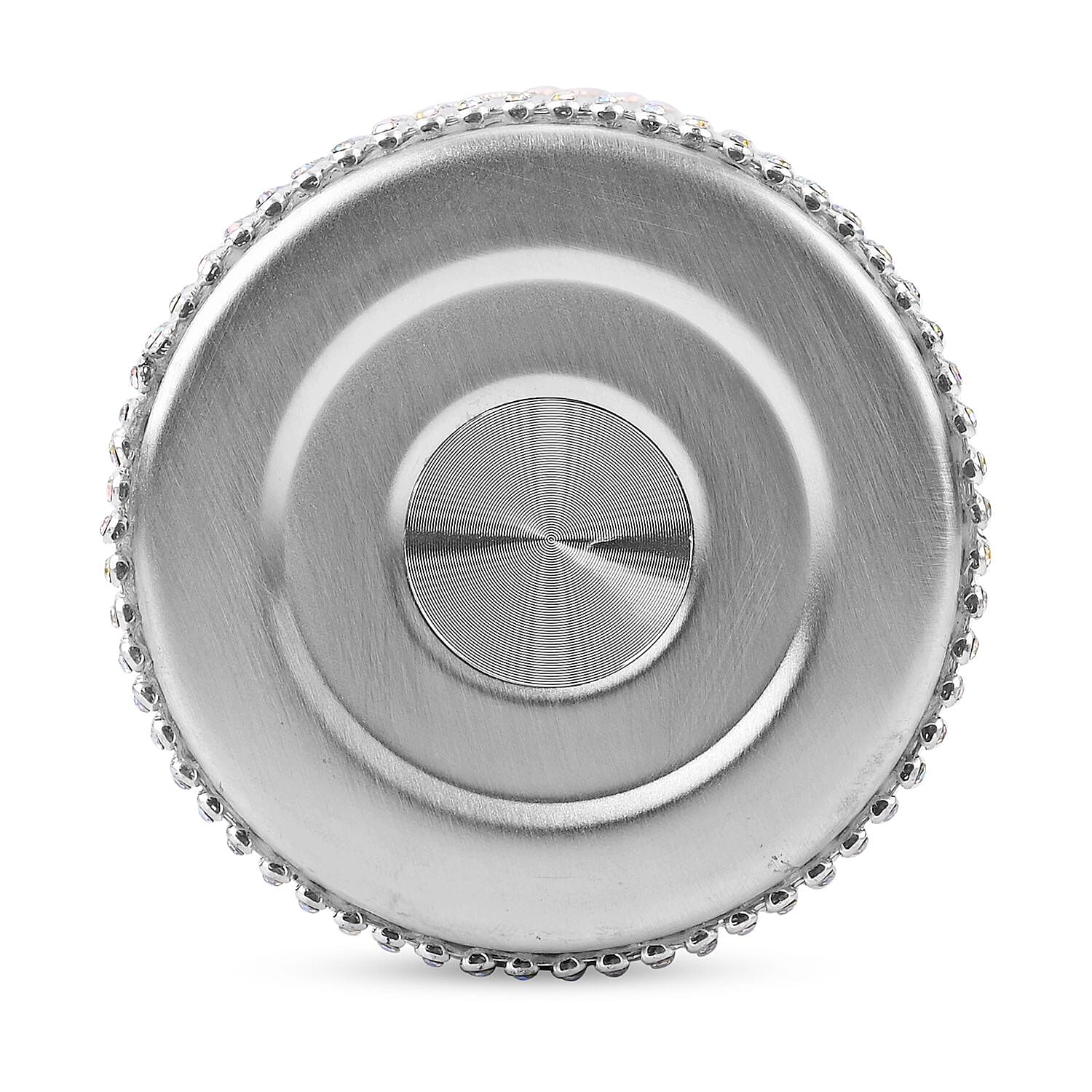 Crystal Studded Stainless Steel Water Bottle with Handle & Chain (20oz) - AB