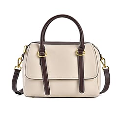 Genuine Leather Crossbody Bag With Shoulder Strap (126 cm) - Tan