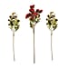 Set of 3 Artificial Chrysanthemum Flower with 23 Heads, Green Stem & Leaves - White & Red Wine