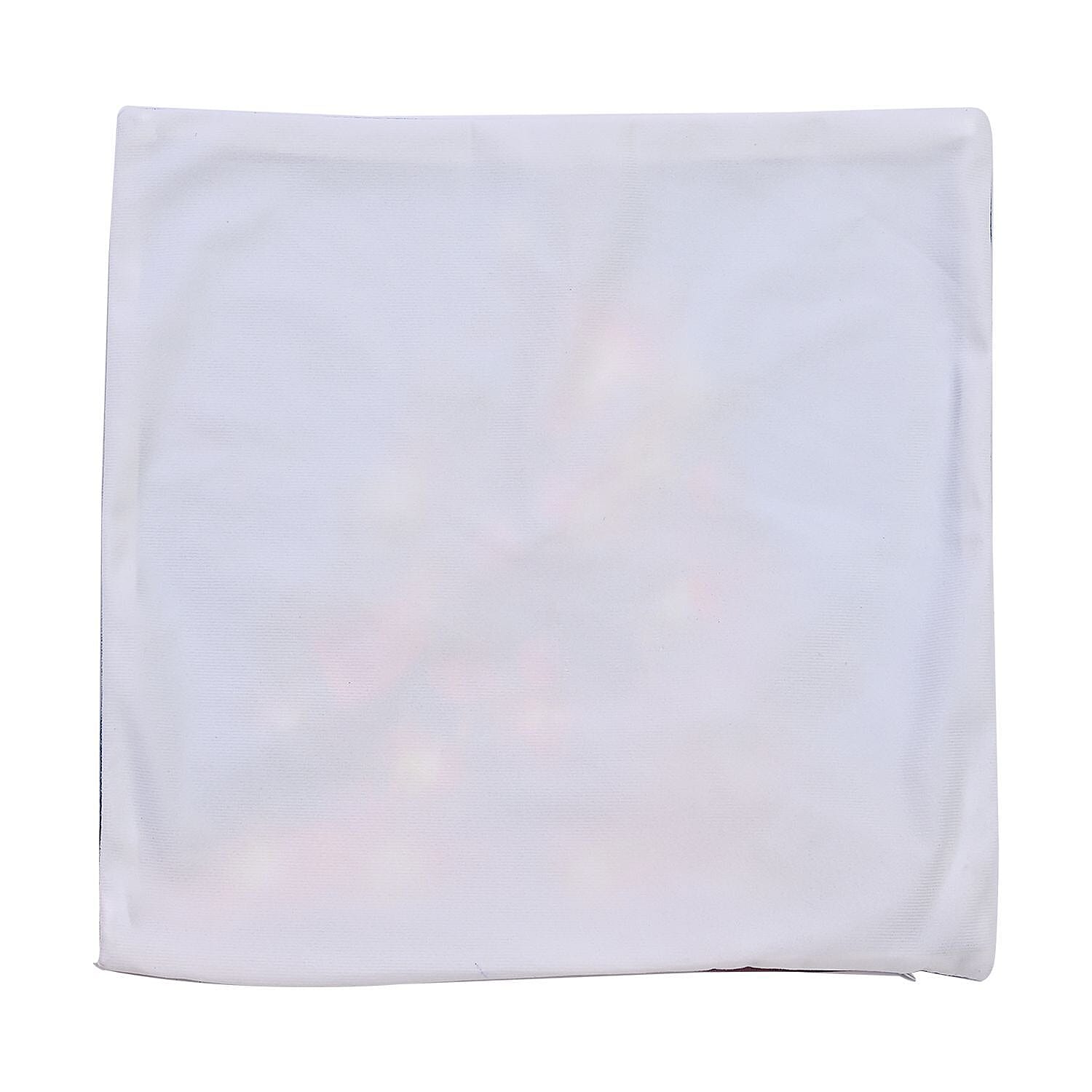 Christmas Tree Printed LED Cushion Cover with Filling - Blue - (Requires 2AA Batteries - Not Incld)