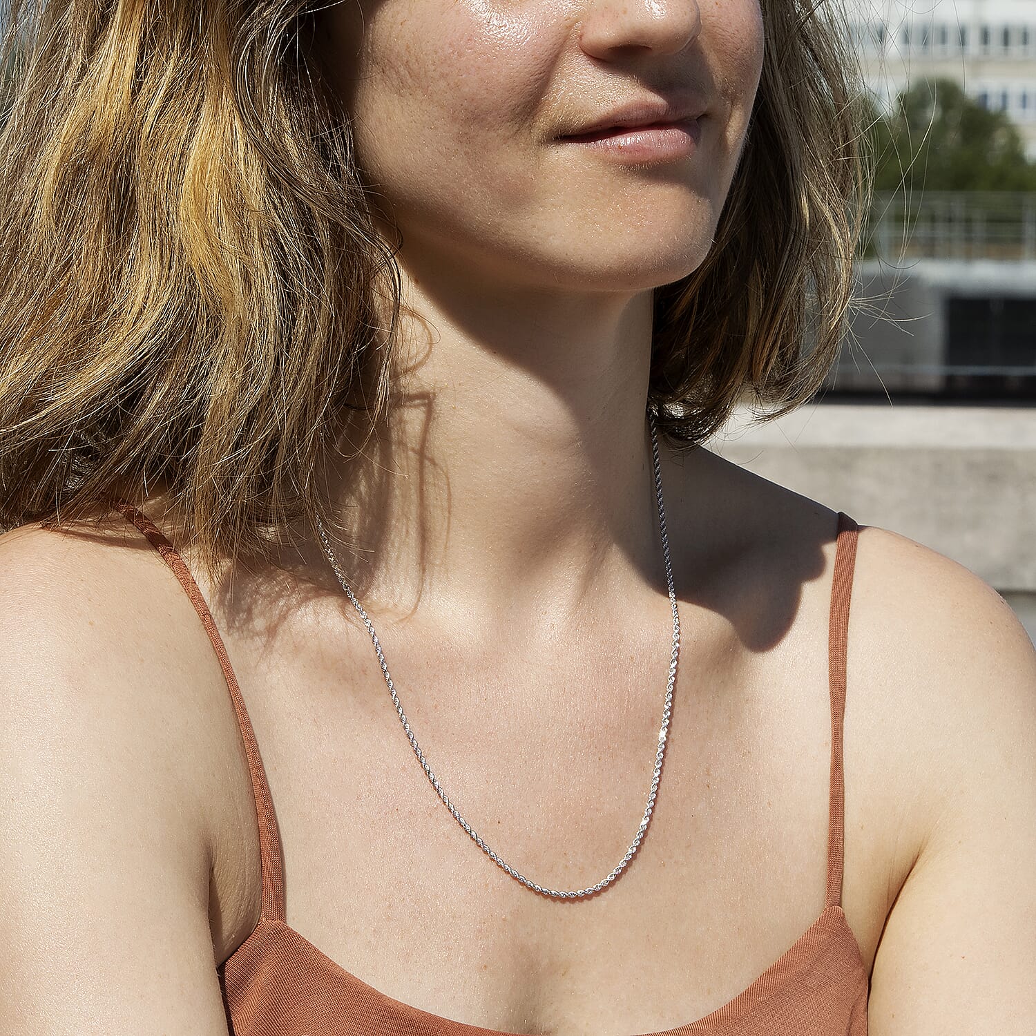 9K White Gold  Chain (Size - 22),  Gold Wt. 3.6 Gms