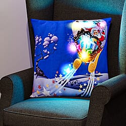 Merry Christmas Printed LED Cushion - Red