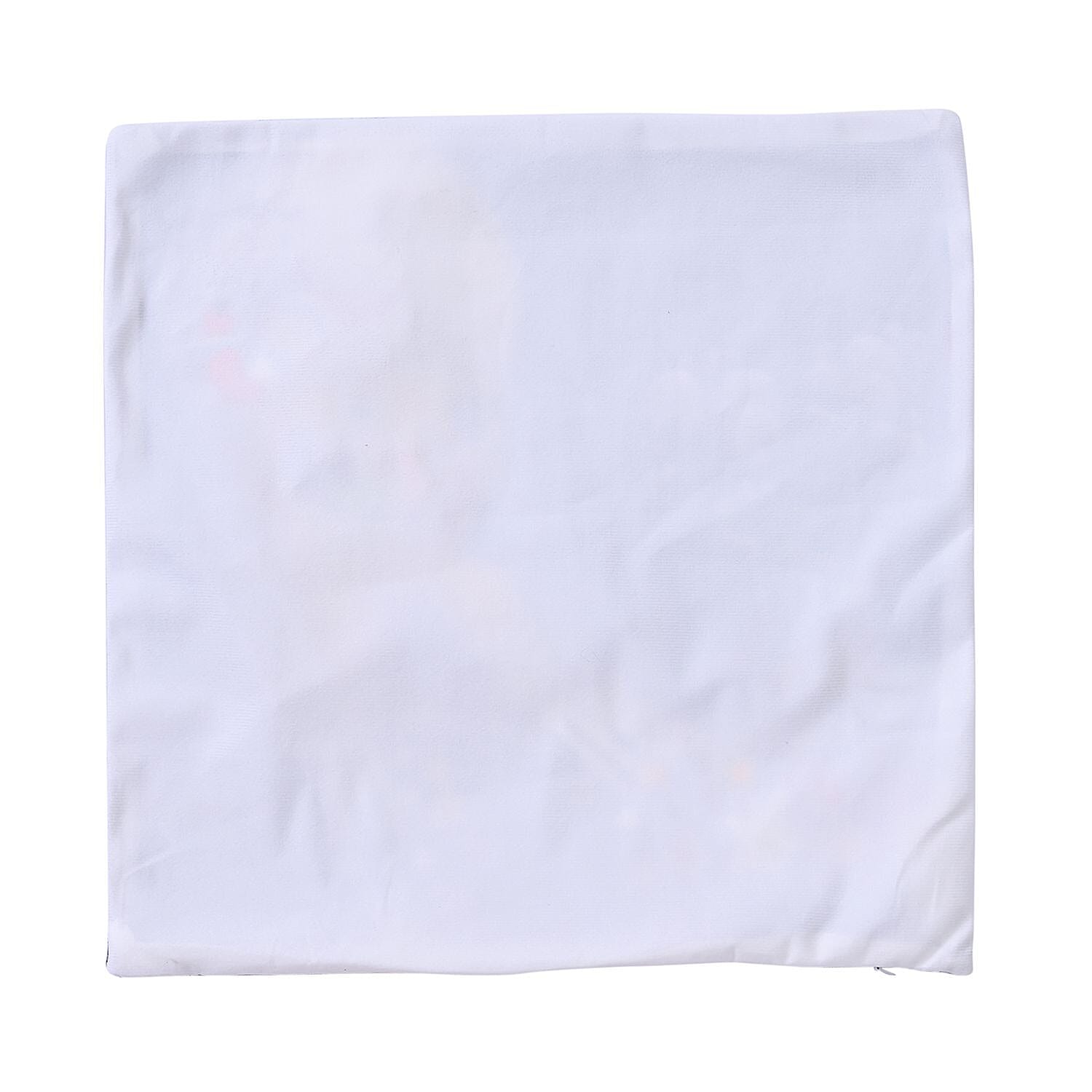 Flying Santa in Night Printed LED Cushion Cover with Filling - Blue