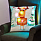 Home & Snowman Printed LED Cushion Cover with Filling - Blue