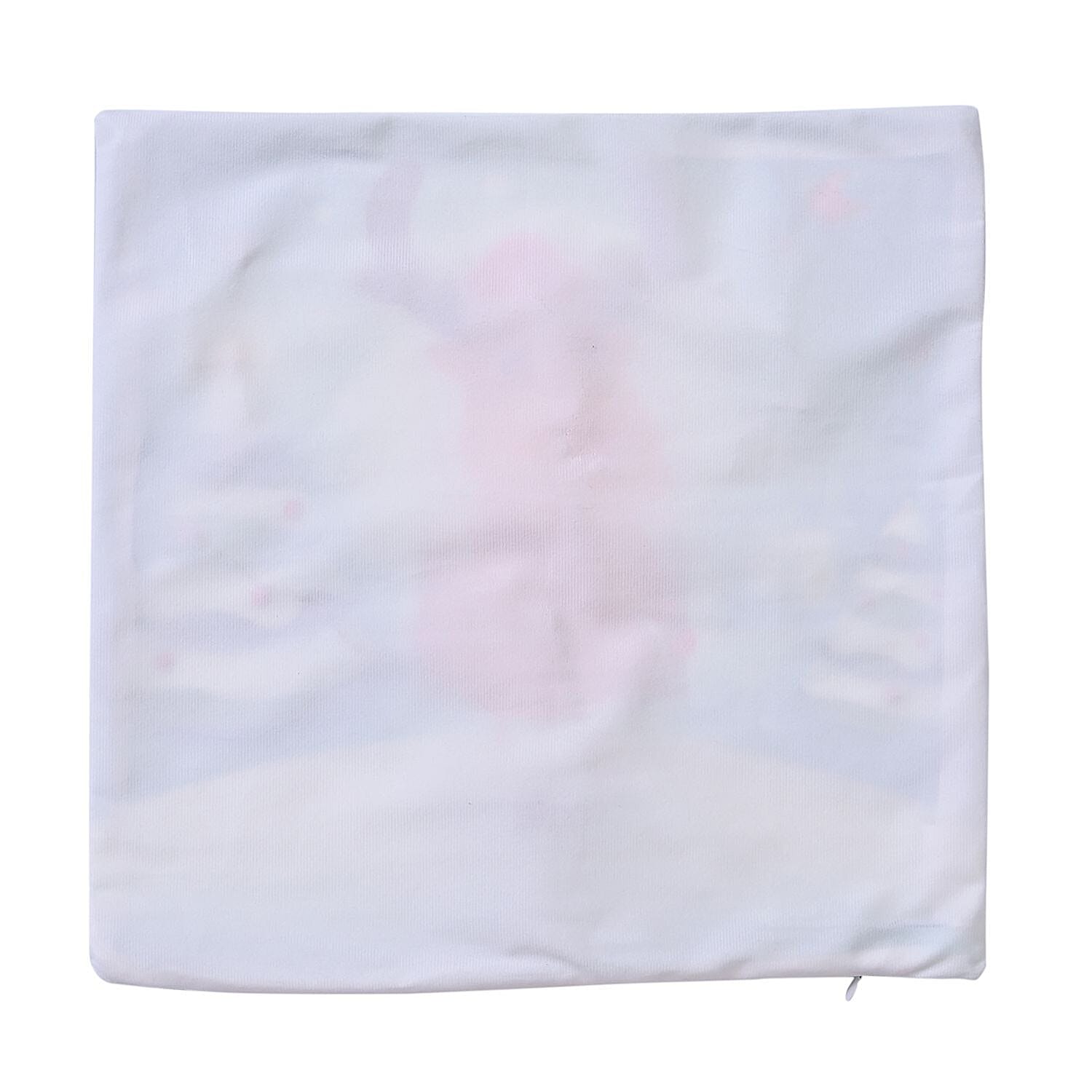 Reindeer Printed LED Cushion Cover with Flling - Blue - (Requires 2AA Batteries - Not Incld)