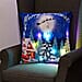 Christmas Tree Printed LED Cushion Cover with Filling - Blue - (Requires 2AA Batteries - Not Incld)