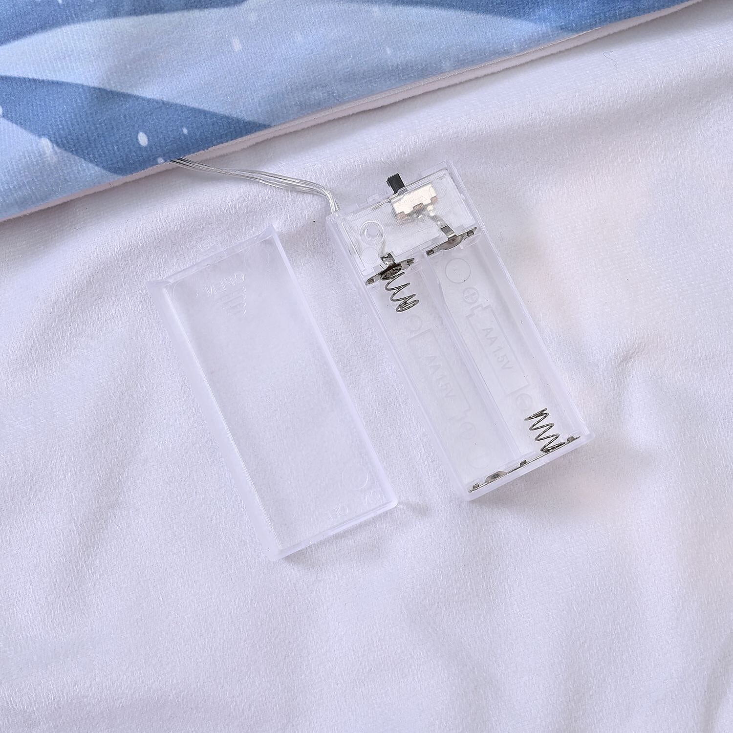 Home - Snowman Printed LED Cushion Cover with Filling - Blue