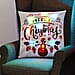 Christmas Tree Printed LED Cushion Cover with Filling - Blue - (Requires 2AA Batteries - Not Incld)