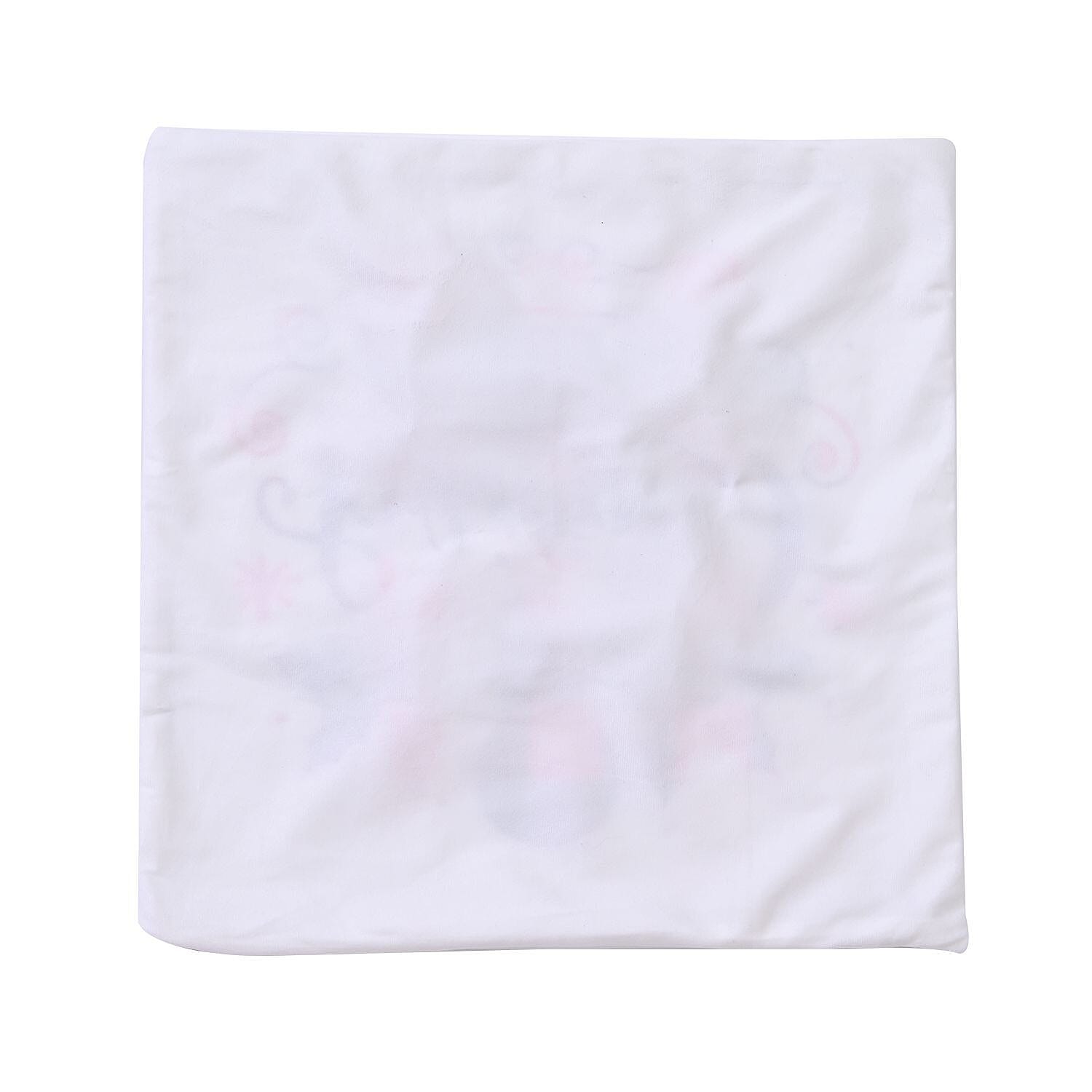 Merry Christmas Printed LED Cushion Cover with Filling - White