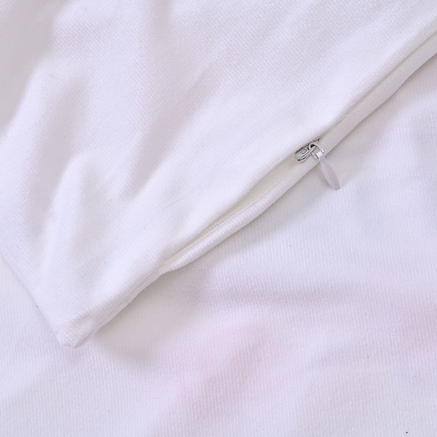 Merry Christmas Printed LED Cushion Cover with Filling - White