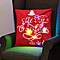 Flying Santa in Night Printed LED Cushion Cover with Filling - Blue