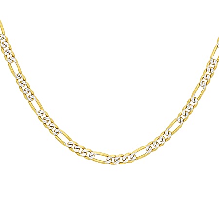 9K Yellow Gold 2.9 MM Figaro Chain With Spring Ring Clasp 18 Inch Diamond Cut