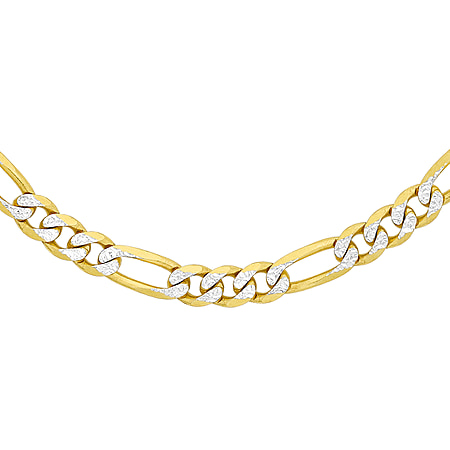 2.9mm Figaro Chain 20 Inch in 9K 2 Colour Gold