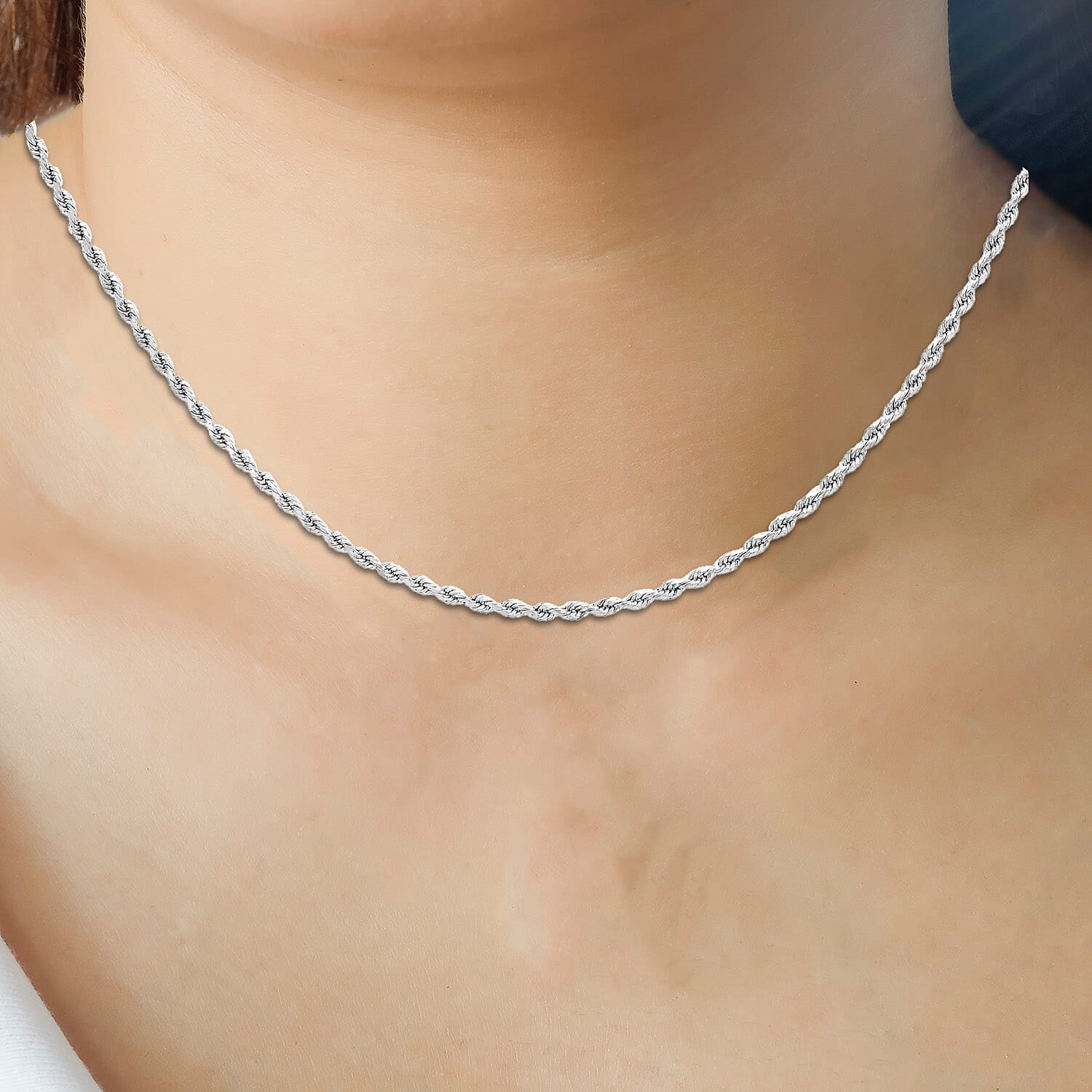 9K White Gold  Chain (Size - 16),  Gold Wt. 2.7 Gms