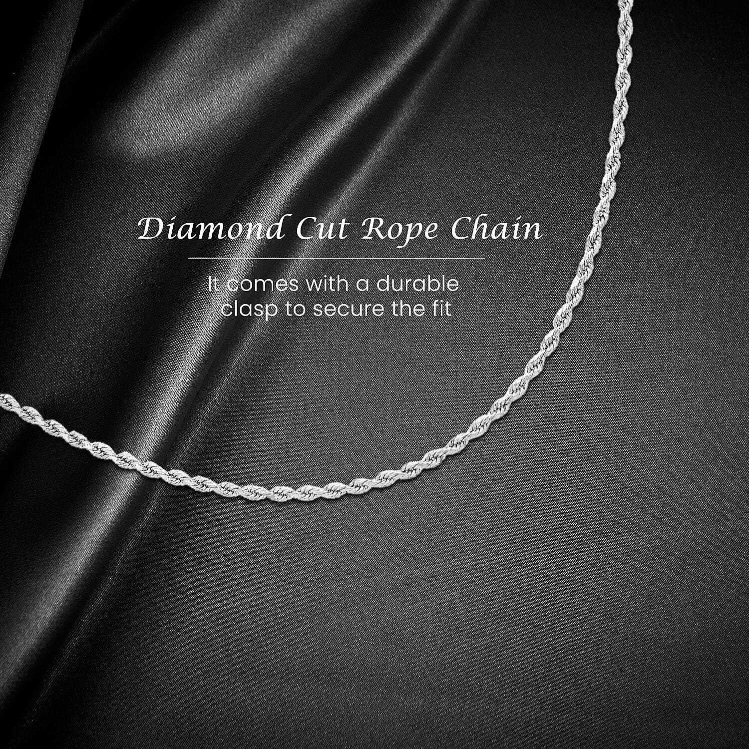 9K White Gold  Chain (Size - 16),  Gold Wt. 2.7 Gms